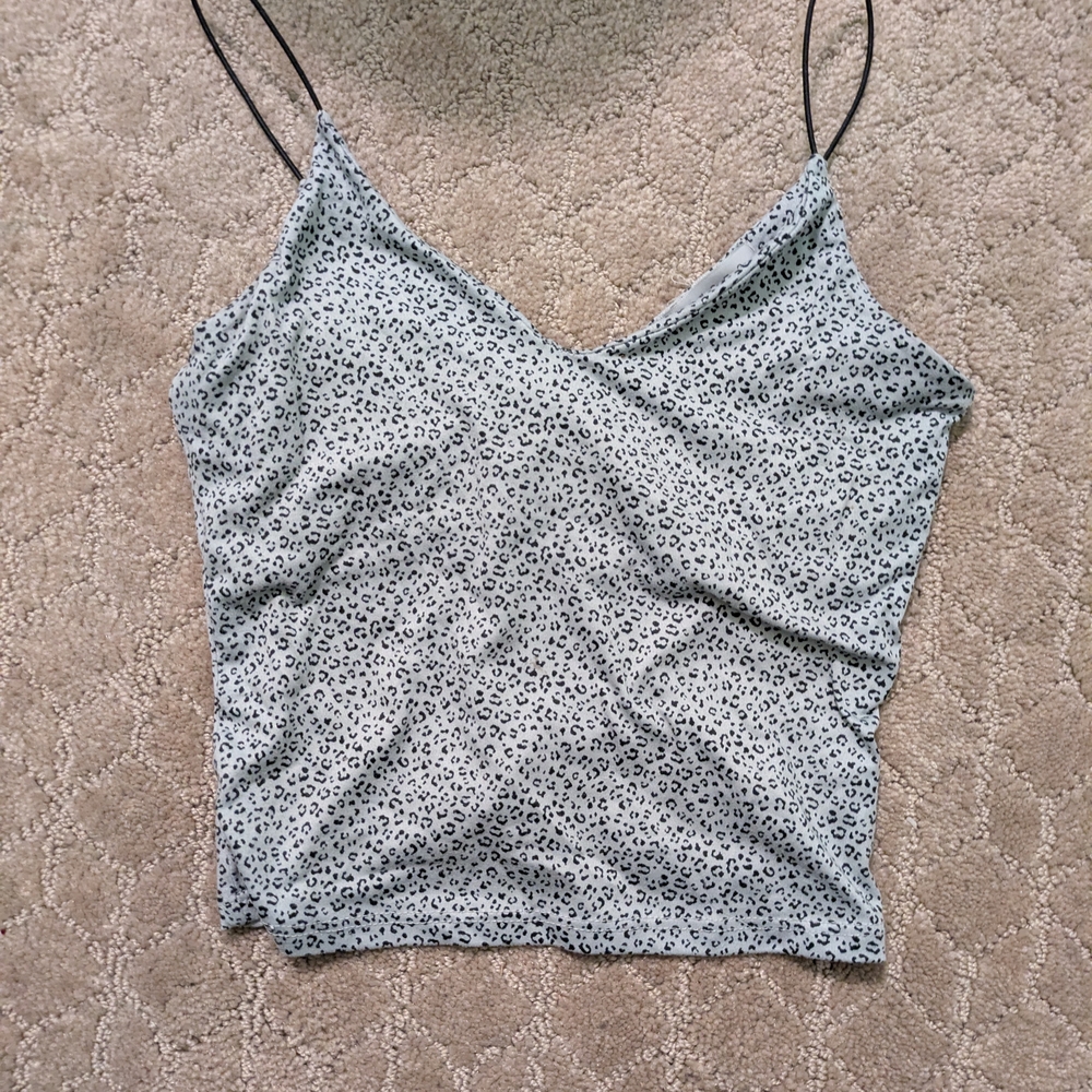 Leopard Print Tank Top - Black and White